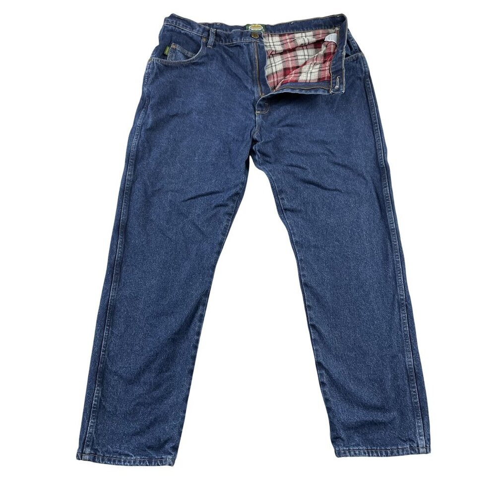 Cabelas Thermal Jeans Mens 40x32 Flannel Lined Medium Wash Denim 901285